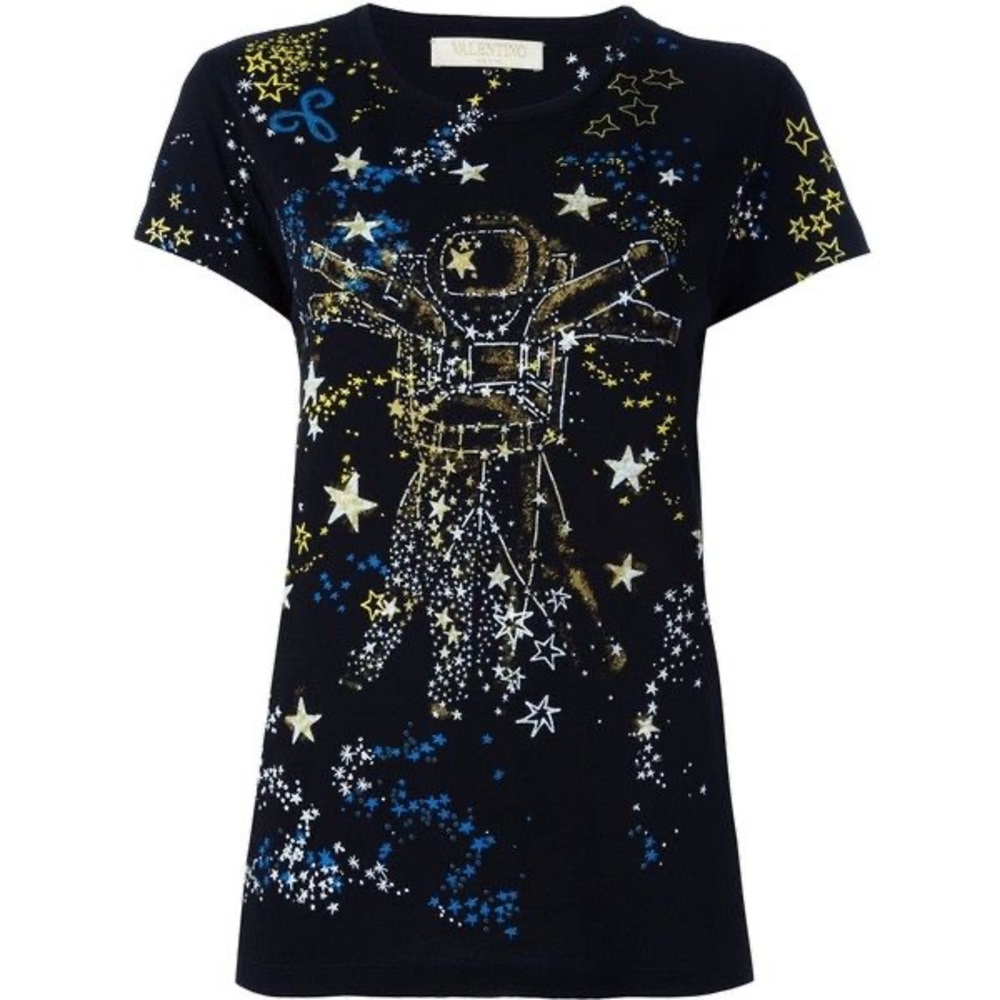 VALENTINO comsic astronant pattern t shirt i